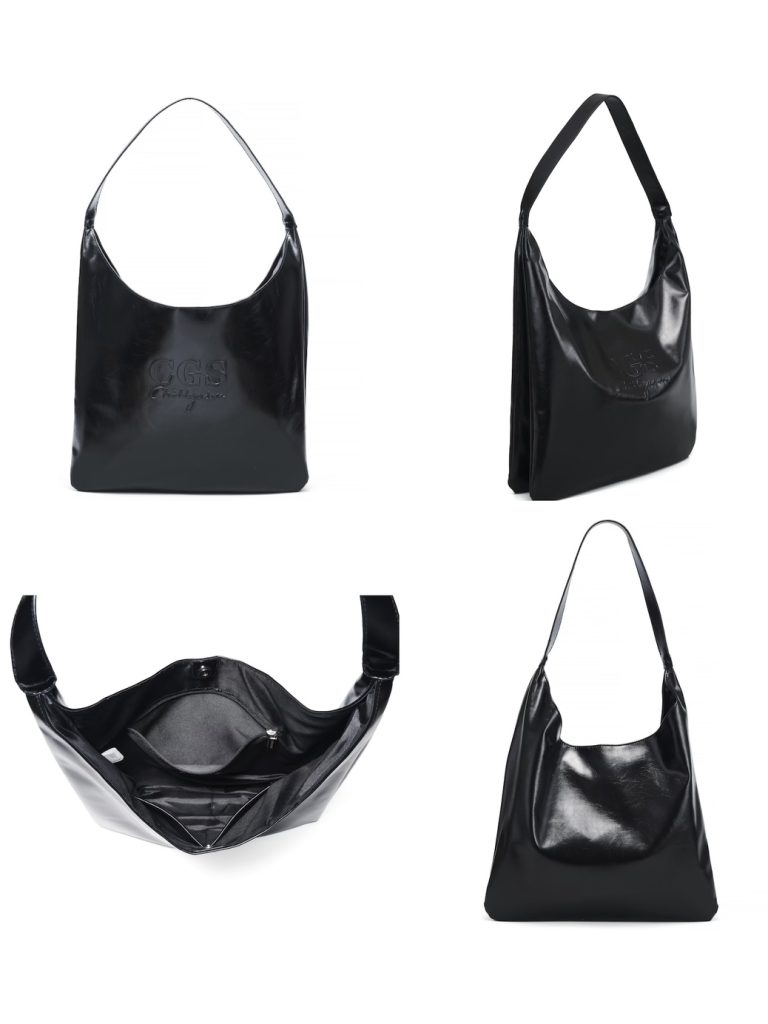 black leather women tote bag